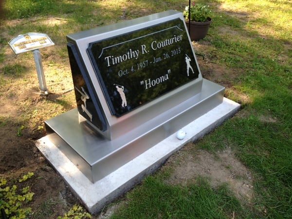 Timothy R. Couturier Headstone. Custom Stainless Steel Crafted Headstone for our loving brother.