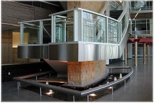 Western Michigan University, stairway, staircase, stainless steel railing, stainless, steel