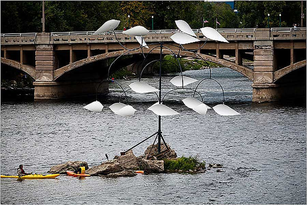 Grand Dance sculpture entry at the Grand Rapids Art Prize competition winning fourth place in the inaugural event.