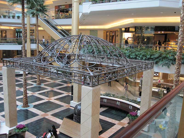 Large decorative metal trellis with dome top