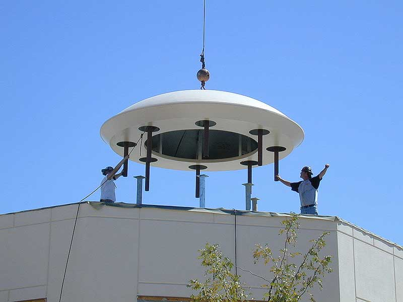 Picture taken as dome is set into place. The UFO has landed.