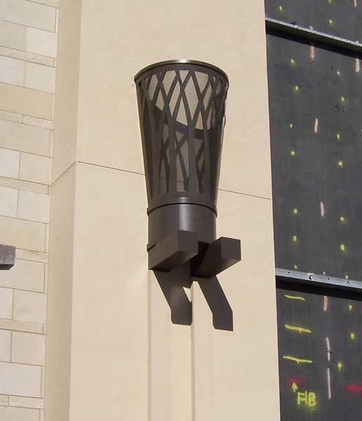 Aluminum wall sconce lighting unit custom designed for The Shops at Willow Bend, Plano, TX