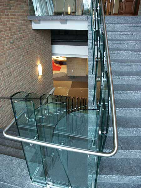 Grosse Pointe Public Library, glass, railing, railings