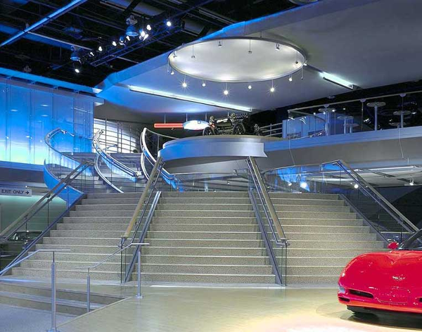 Custom staircase fabricator for show exhibits. International auto show Detroit, MI