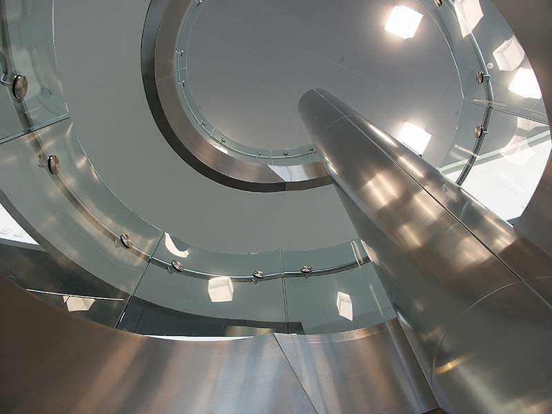 The architect got it right with this stair design which give the user a pleasing view up the center.