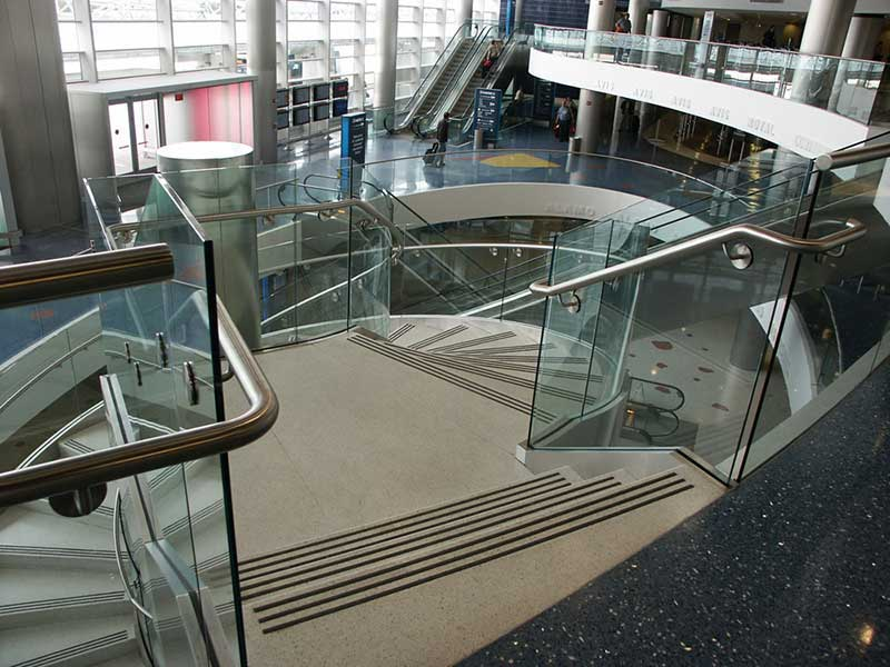 View of the top stairway as you begin to descend the ornamental stairway.