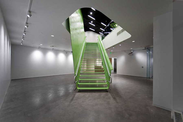 Boston Society of Architects, BSA Space Green Steel Staircase