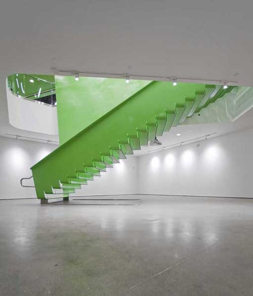 BSA green stairway in large open space