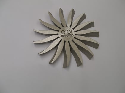 5 axis waterjet cutting stainless steel fan